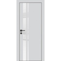 PX-16 PET агат матовый, 800*2000 белоснежный лакоб. врезка под петли AGB и замок  черн.кр. с 4-х ст