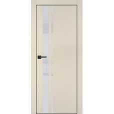 PX-16 PET бежевый матовый, 600*2000 лунный лакоб. врезка под петли AGB и замок  черн.кр. с 4-х ст