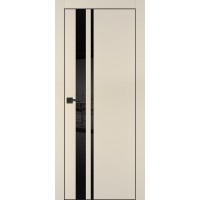 PX-16 PET бежевый матовый, 600*2000 черный лакоб. врезка под петли AGB и замок  черн.кр. с 4-х ст