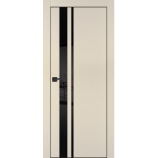 PX-16 PET бежевый матовый, 600*2000 черный лакоб. врезка под петли AGB и замок  черн.кр. с 4-х ст