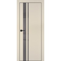 PX-16 PET бежевый матовый, 700*2000 серый лакоб. врезка под петли AGB и замок  черн.кр. с 4-х ст