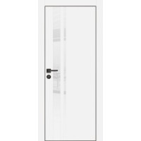 PX-16 PET белый матовый, 550*1900 белоснежный лакоб. врезка под петли AGB и замок  черн.кр. с 4-х с