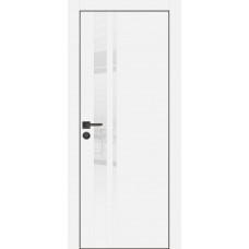 PX-16 PET белый матовый, 550*1900 белоснежный лакоб. врезка под петли AGB и замок  черн.кр. с 4-х с