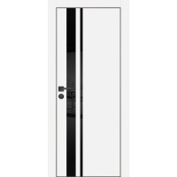 PX-16 PET белый матовый, 550*1900 черный лакоб. врезка под петли AGB и замок  черн.кр. с 4-х ст