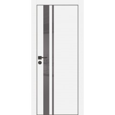 PX-16 PET белый матовый, 600*2000 серый лакоб. врезка под петли AGB и замок  черн.кр. с 4-х ст