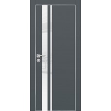 PX-16 PET графит матовый, 550*1900 белоснежный лакоб. врезка под петли AGB и замок  Al-кр. с 4-х ст