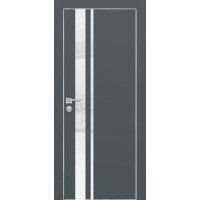 PX-16 PET графит матовый, 600*1900 белоснежный лакоб. врезка под петли AGB и замок  Al-кр. с 4-х ст