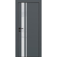 PX-16 PET графит матовый, 600*1900 лунный лакоб. врезка под петли AGB и замок  черн.кр. с 4-х ст