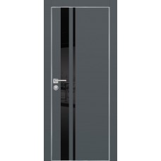 PX-16 PET графит матовый, 600*1900 черный лакоб.. врезка под петли AGB и замок  Al-кр. с 4-х ст