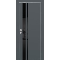 PX-16 PET графит матовый, 600*2000 черный лакоб. врезка под петли AGB и замок  Al-кр. с 4-х ст.