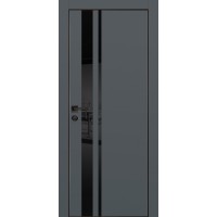 PX-16 PET графит матовый, 600*2000 черный лакоб. врезка под петли AGB и замок  черн.кр. с 4-х ст