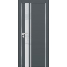 PX-16 PET графит матовый, 700*2000 лунный лакоб. врезка под петли AGB и замок  Al-кр. с 4-х ст