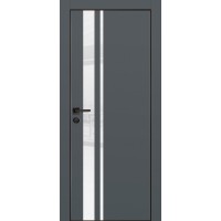 PX-16 PET графит матовый, 800*2000 белоснежный лакоб. врезка под петли AGB и замок  черн.кр. с 4-х