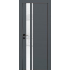 PX-16 PET графит матовый, 900*2000 белоснежный лакоб. врезка под петли AGB и замок  черн.кр. с 4-х