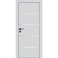 PX-17 PET агат матовый, 600*2000 белоснежный лакоб. врезка под петли AGB и замок  черн.кр. с 4-х ст
