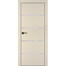 PX-17 PET бежевый матовый, 550*1900 лунный лакоб. врезка под петли AGB и замок  черн.кр. с 4-х ст