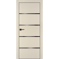 PX-17 PET бежевый матовый, 550*1900 черный лакоб. врезка под петли AGB и замок  черн.кр. с 4-х ст