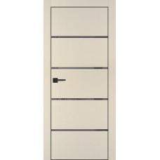 PX-17 PET бежевый матовый, 600*1900 серый лакоб. врезка под петли AGB и замок  черн.кр. с 4-х ст