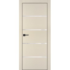 PX-17 PET бежевый матовый, 600*2000 белоснежный лакоб. врезка под петли AGB и замок  черн.кр. с 4-х