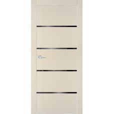 PX-17 PET бежевый матовый, 700*2000 черный лакоб. врезка под петли AGB и замок  Al-кр. с 4-х ст