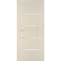 PX-17 PET бежевый матовый, 800*2000 белоснежный лакоб. врезка под петли AGB и замок  Al-кр. с 4-х с