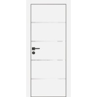 PX-17 PET белый матовый, 550*1900 белоснежный лакоб. врезка под петли AGB и замок  черн.кр. с 4-х с