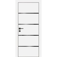 PX-17 PET белый матовый, 600*1900 черный лакоб. врезка под петли AGB и замок черн.кр. с 4-х ст