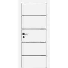 PX-17 PET белый матовый, 700*2000 серый лакоб. врезка под петли AGB и замок  черн.кр. с 4-х ст