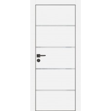 PX-17 PET белый матовый, 800*2000 лунный лакоб. врезка под петли AGB и замок  черн.кр. с 4-х ст