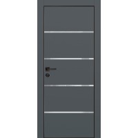 PX-17 PET графит матовый, 550*1900 лунный лакоб. врезка под петли AGB и замок  черн.кр. с 4-х ст