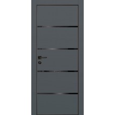 PX-17 PET графит матовый, 550*1900 черный лакоб. врезка под петли AGB и замок  черн.кр. с 4-х ст