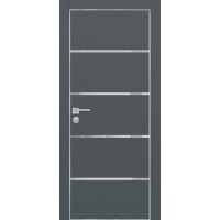 PX-17 PET графит матовый, 600*1900 лунный лакоб. врезка под петли AGB и замок  Al-кр. с 4-х ст