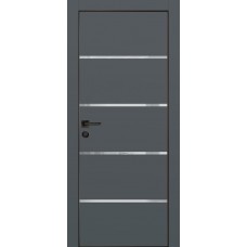 PX-17 PET графит матовый, 600*1900 лунный лакоб. врезка под петли AGB и замок  черн.кр. с 4-х ст