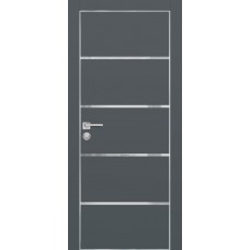 PX-17 PET графит матовый, 600*2000 лунный лакоб. врезка под петли AGB и замок  Al-кр. с 4-х ст