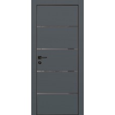 PX-17 PET графит матовый, 800*2000 серый лакоб. врезка под петли AGB и замок  черн.кр. с 4-х ст