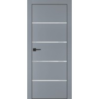 PX-17 PET серый матовый, 550*1900 лунный лакоб. врезка под петли AGB и замок  черн.кр. с 4-х ст