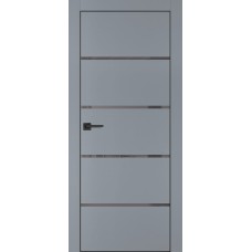 PX-17 PET серый матовый, 550*1900 серый лакоб. врезка под петли AGB и замок  черн.кр. с 4-х ст