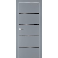PX-17 PET серый матовый, 600*1900 черный лакоб. врезка под петли AGB и замок  Al-кр. с 4-х ст