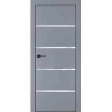 PX-17 PET серый матовый, 600*2000 белоснежный лакоб. врезка под петли AGB и замок  черн.кр. с 4-х с