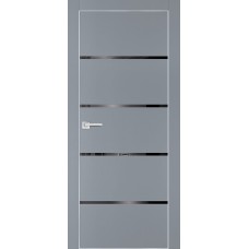 PX-17 PET серый матовый, 600*2000 черный лакоб. врезка под петли AGB и замок  Al-кр. с 4-х ст