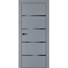 PX-17 PET серый матовый, 700*2000 черный лакоб. врезка под петли AGB и замок  черн.кр. с 4-х ст