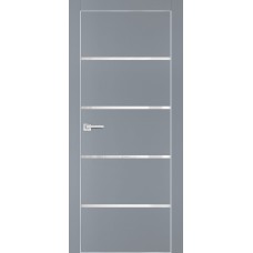 PX-17 PET серый матовый, 800*2000 белоснежный лакоб. врезка под петли AGB и замок  Al-кр. с 4-х ст