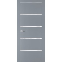 PX-17 PET серый матовый, 900*2000 белоснежный лакоб. врезка под петли AGB и замок  Al-кр. с 4-х ст