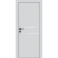 PX-18 PET агат матовый, 900*2000 белоснежный лакоб. врезка под петли AGB и замок , черная кр. с 4-х