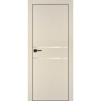 PX-18 PET бежевый матовый, 550*1900 белоснежный лакоб. врезка под петли AGB и замок , черная кр. с