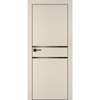 PX-18 PET бежевый матовый, 550*1900 черный лакоб. врезка под петли AGB и замок , черная кр. с 4-х с