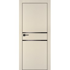PX-18 PET бежевый матовый, 550*1900 черный лакоб. врезка под петли AGB и замок , черная кр. с 4-х с