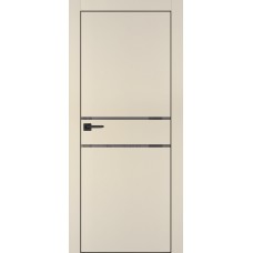 PX-18 PET бежевый матовый, 700*2000 серый лакоб. врезка под петли AGB и замок , черная кр. с 4-х ст