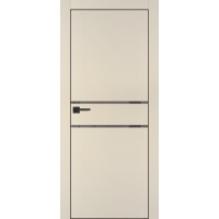 PX-18 PET бежевый матовый, 900*2000 серый лакоб. врезка под петли AGB и замок , черная кр. с 4-х ст