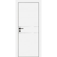 PX-18 PET белый матовый, 600*1900 белоснежный лакоб. врезка под петли AGB и замок , черная кр. с 4-